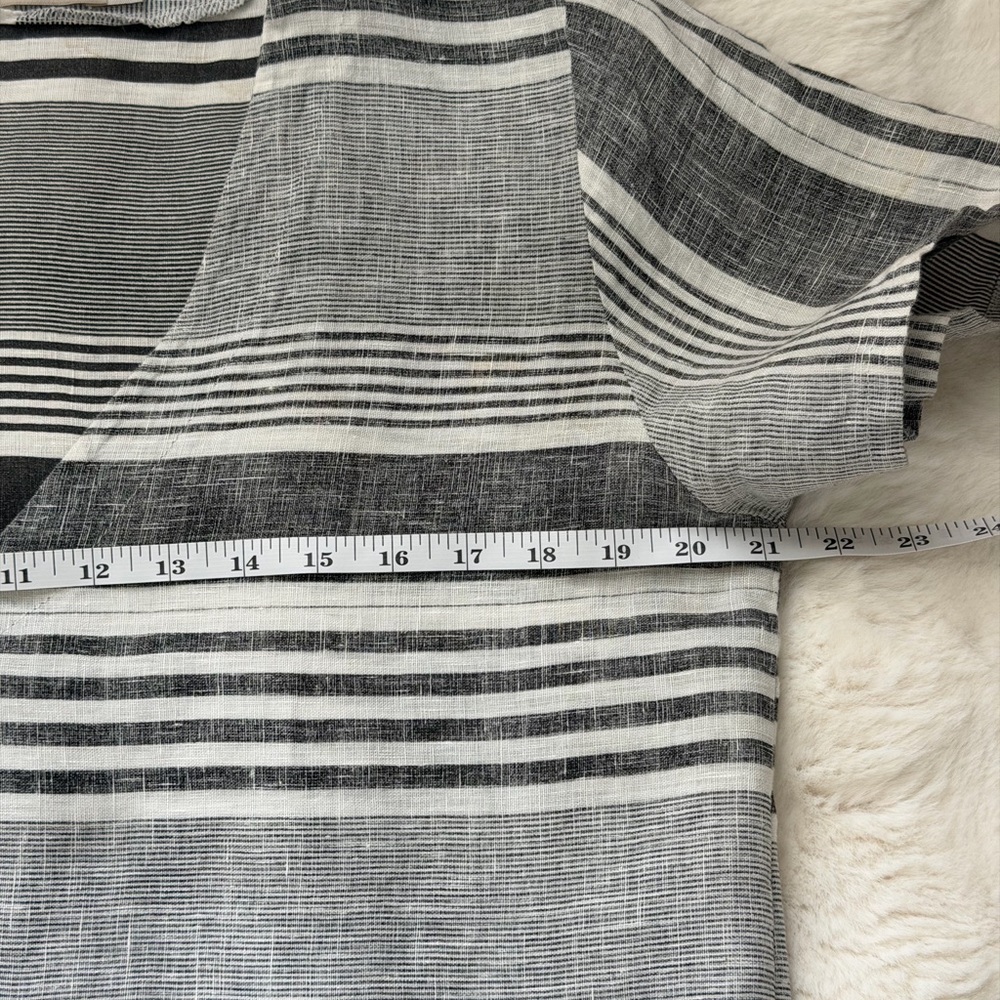 Stella Martini Coastal Linen Striped V-Neck Tunic Top Cover Up-Made in Italy-M - Picture 11 of 11